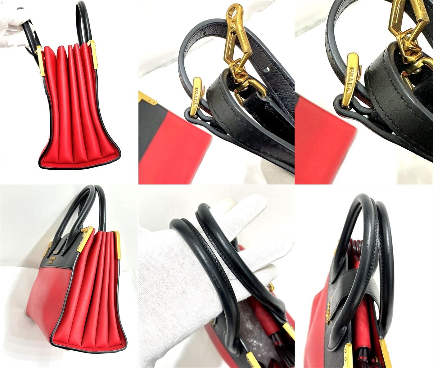 PRADA プラダ サフィアーノ カイエ 2way レザー ハンドバッグ