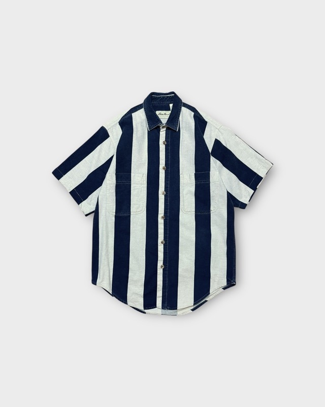 【VINTAGE】1990’s “Eddie Bauer” Wide Stripe Chamois Shirt
