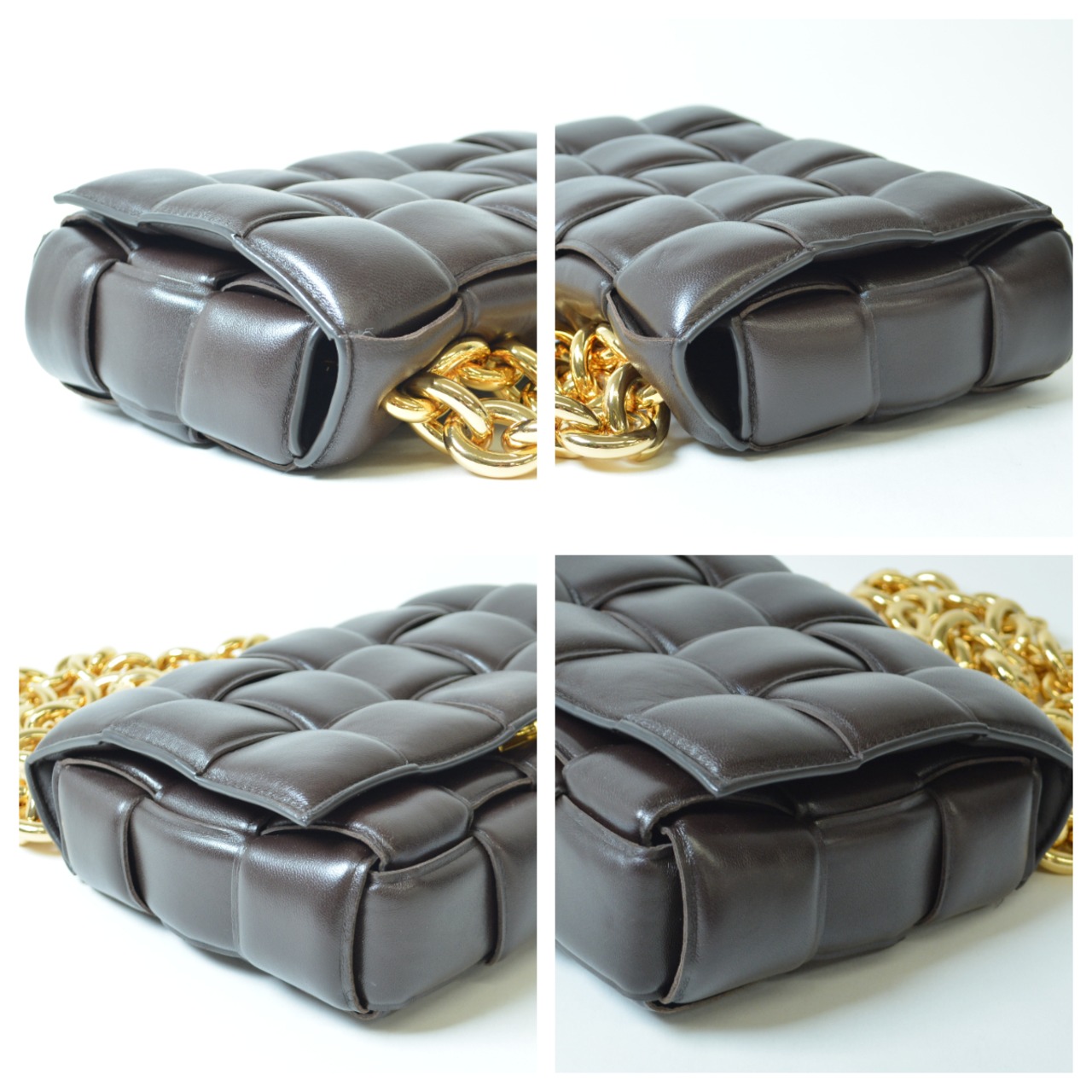BOTTEGA VENETA ボッテガ・ヴェネタ マキシイントレチャート パデットカセット チェーンショルダーバッグ ハンドバッグ ブラウン