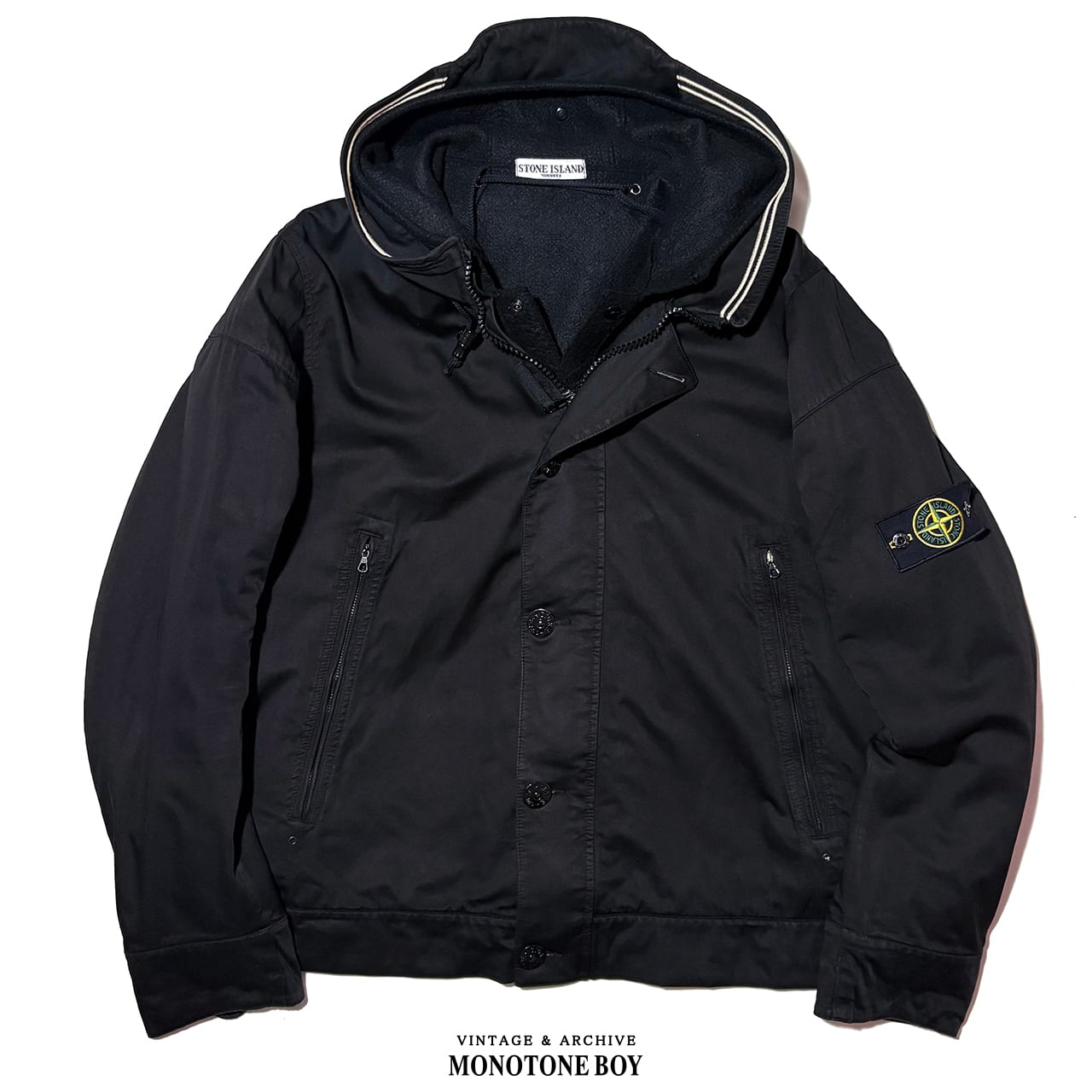 VINTAGE STONE ISLAND 1998SS NYLAM JACKET size M REMOVABLE GREEN