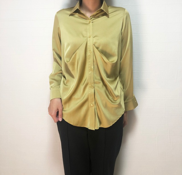 インポートシャツ レディース ブラウス ツヤ サテンシャツ ドレープシャツ 羽織 おしゃれ M マスタード シャツブラウス P T インポートシャツ レディース ブラウス ツヤ サテンシャツ ドレープシャツ 羽織 おしゃれ M マスタード シャツブラウス P T