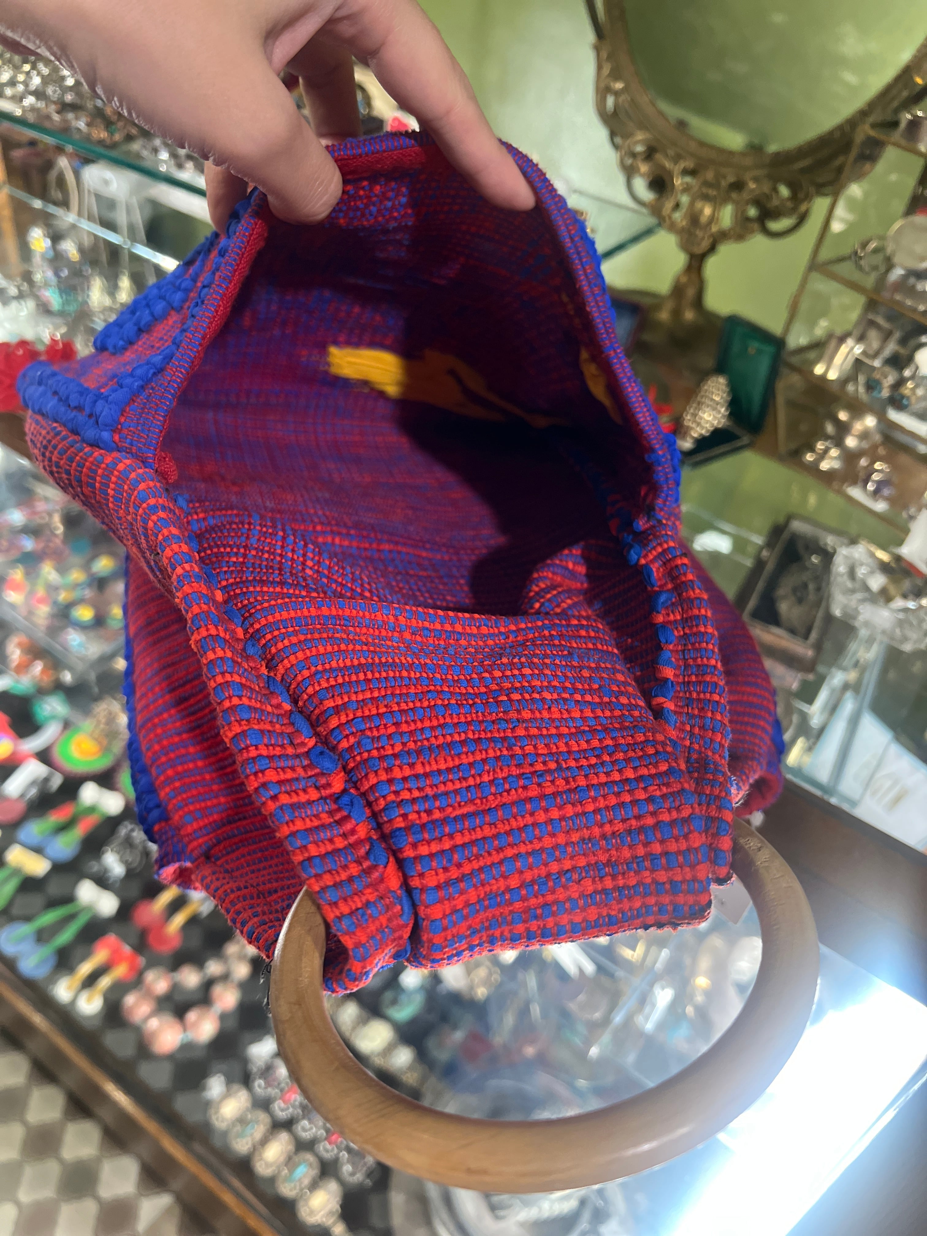 Vintage handmade bird bag ( ヴィンテージ ハンドメイド 鳥 × ウッド