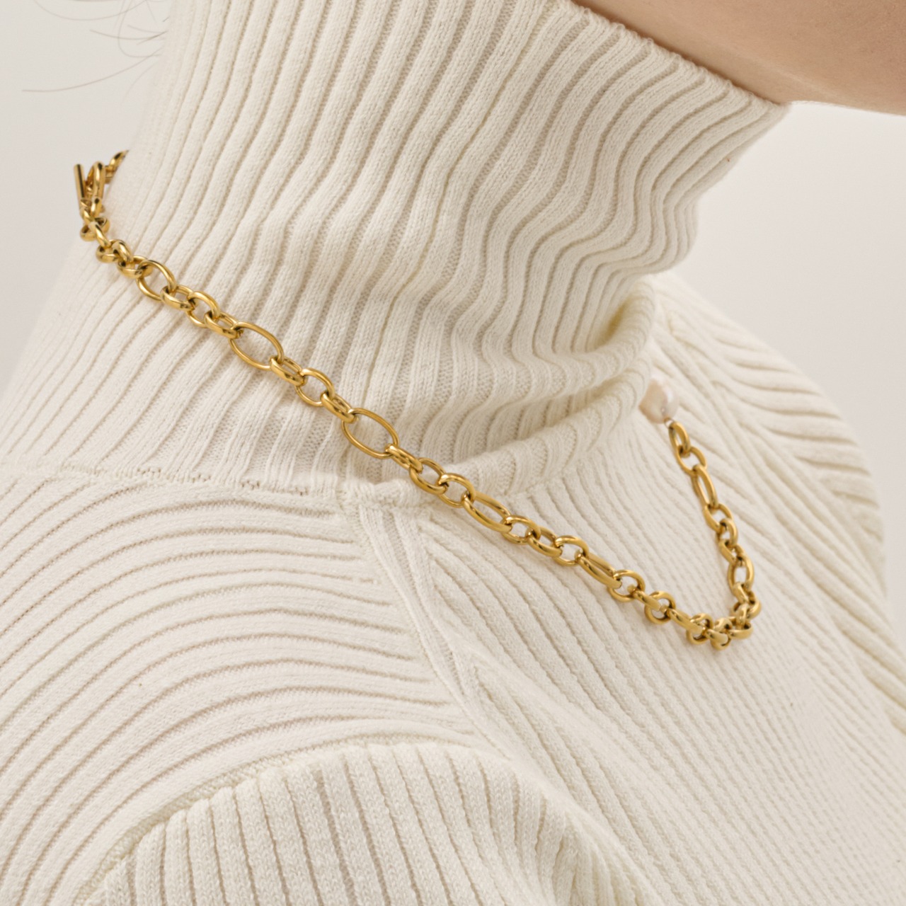 11/14(金)21時新作発売*stainless pearl chain necklace