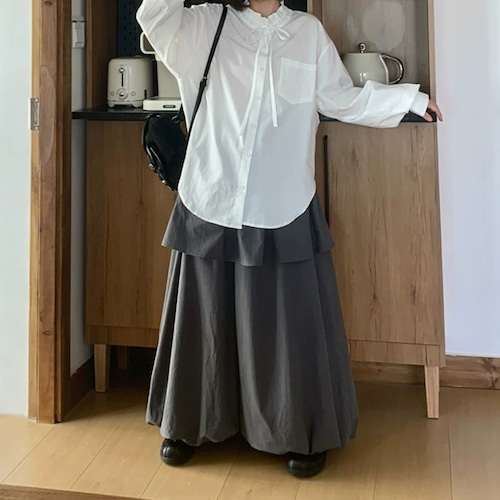 フリル重ねバルーンワイドパンツ ・12542