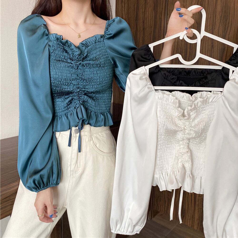 オフショルダー トップス 春 シャツブラウス デコルテ Vネック レディース