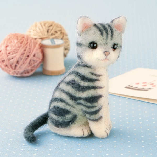 アメリカンショートヘア 手作りキット フェルト羊毛 ねこ 猫 幸せデリバリー（ギフト・結婚式アイテム・手芸用品の通販）