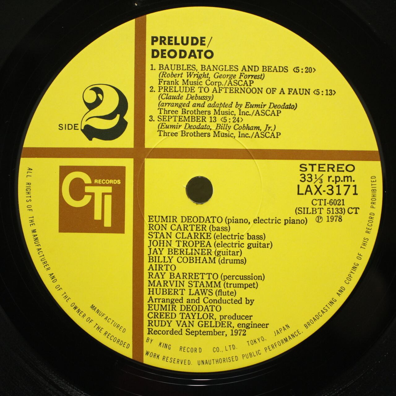 Eumir Deodato / Prelude [LAX-3171, CTI 6021] - 画像4