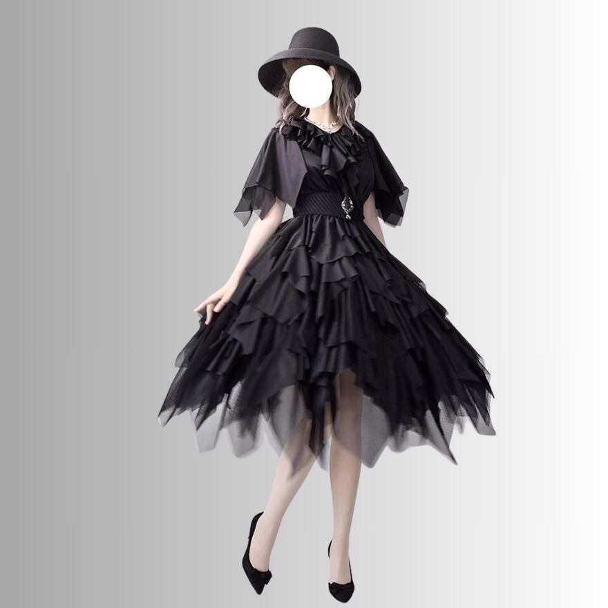 【タグ付き未使用】ゴスロリ ブランド MARBLE アシンメトリースカート タグ付き未使用】ゴスロリ ブランド MARBLE アシンメトリー