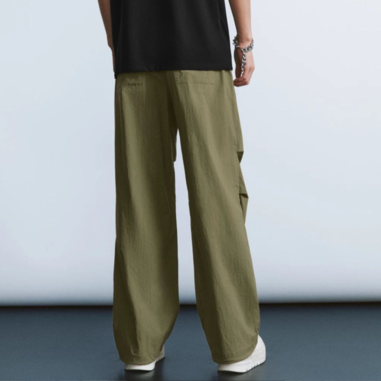 ポケットルーズワイドレッグパンツ　0802