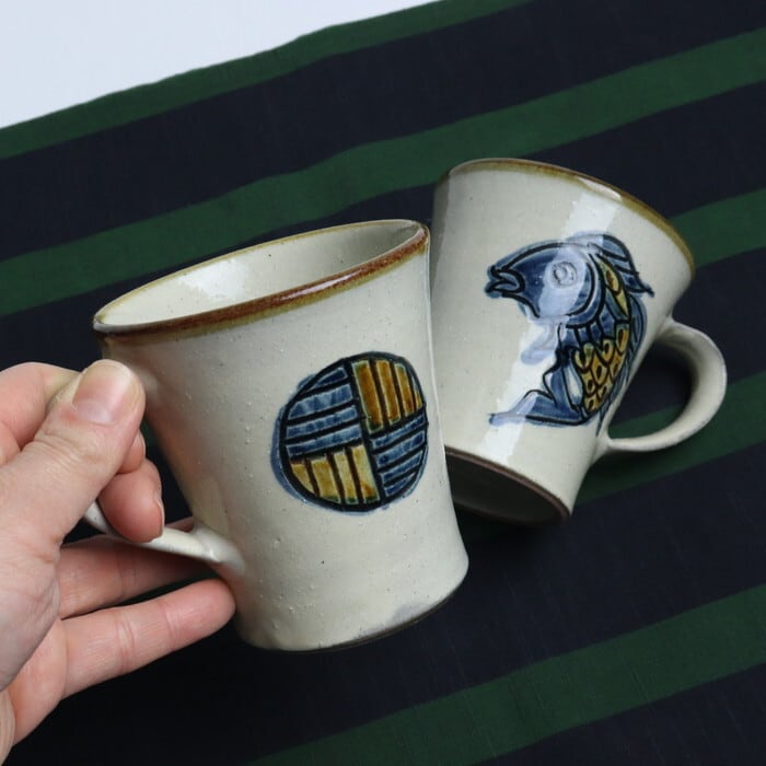 やちむん 希少 魚紋清次カップ&ソーサー やちむん 希少 魚紋清次カップ