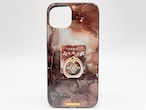 Alcohol Ink Art glass case(marble brown)