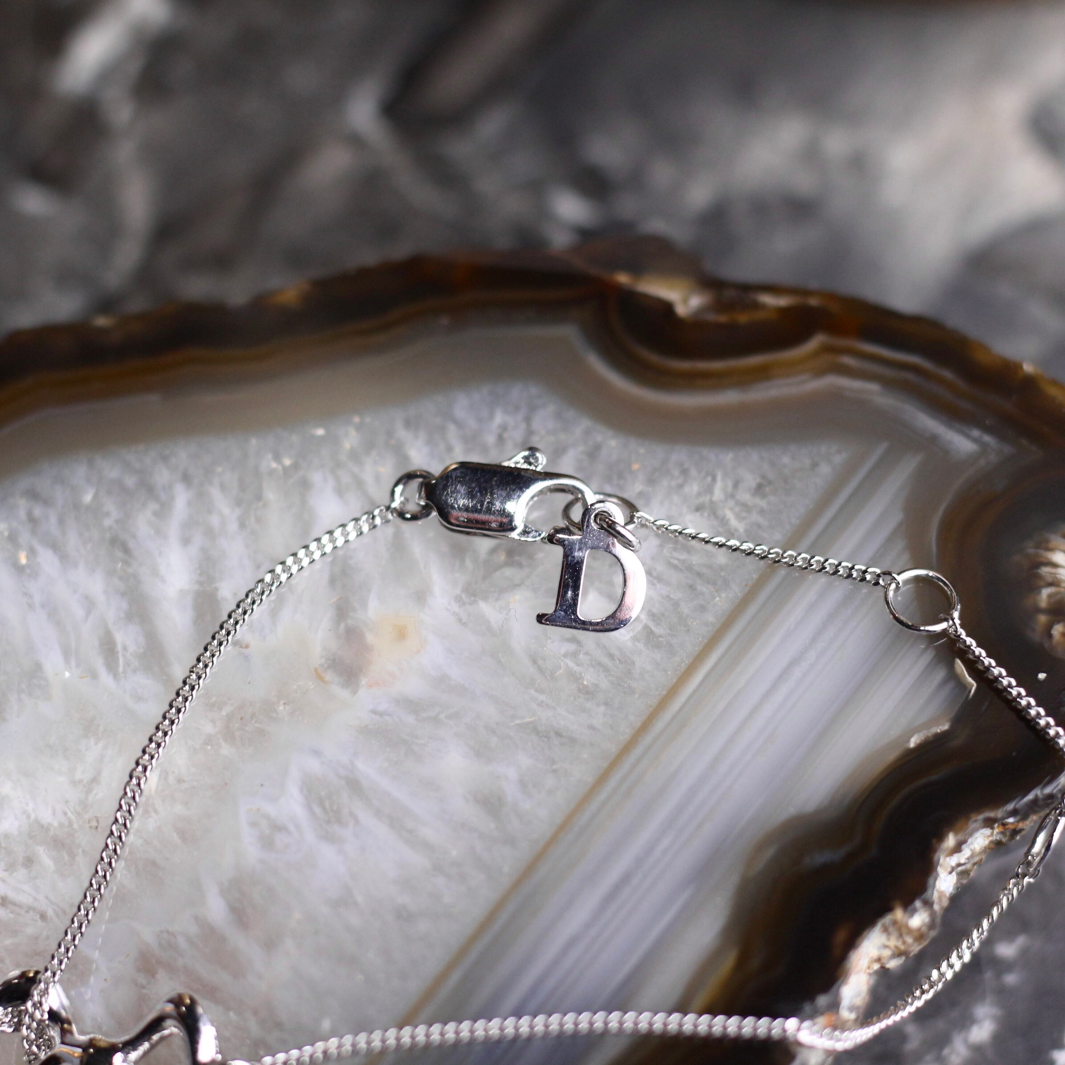 Christian Dior LOGO TEAR DROP RIBBON DESIGN CHAIN BRACELET