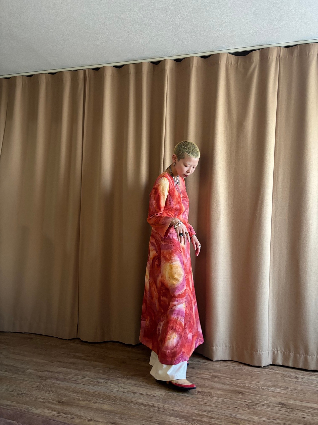 artistic color jacquard long dress-4547-2