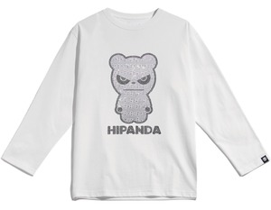 【HIPANDA ハイパンダ】男女兼用 ラインストーン ロンT UNISEX  RHINESTONE LONG-SLEEVED T-SHIRT / BLACK