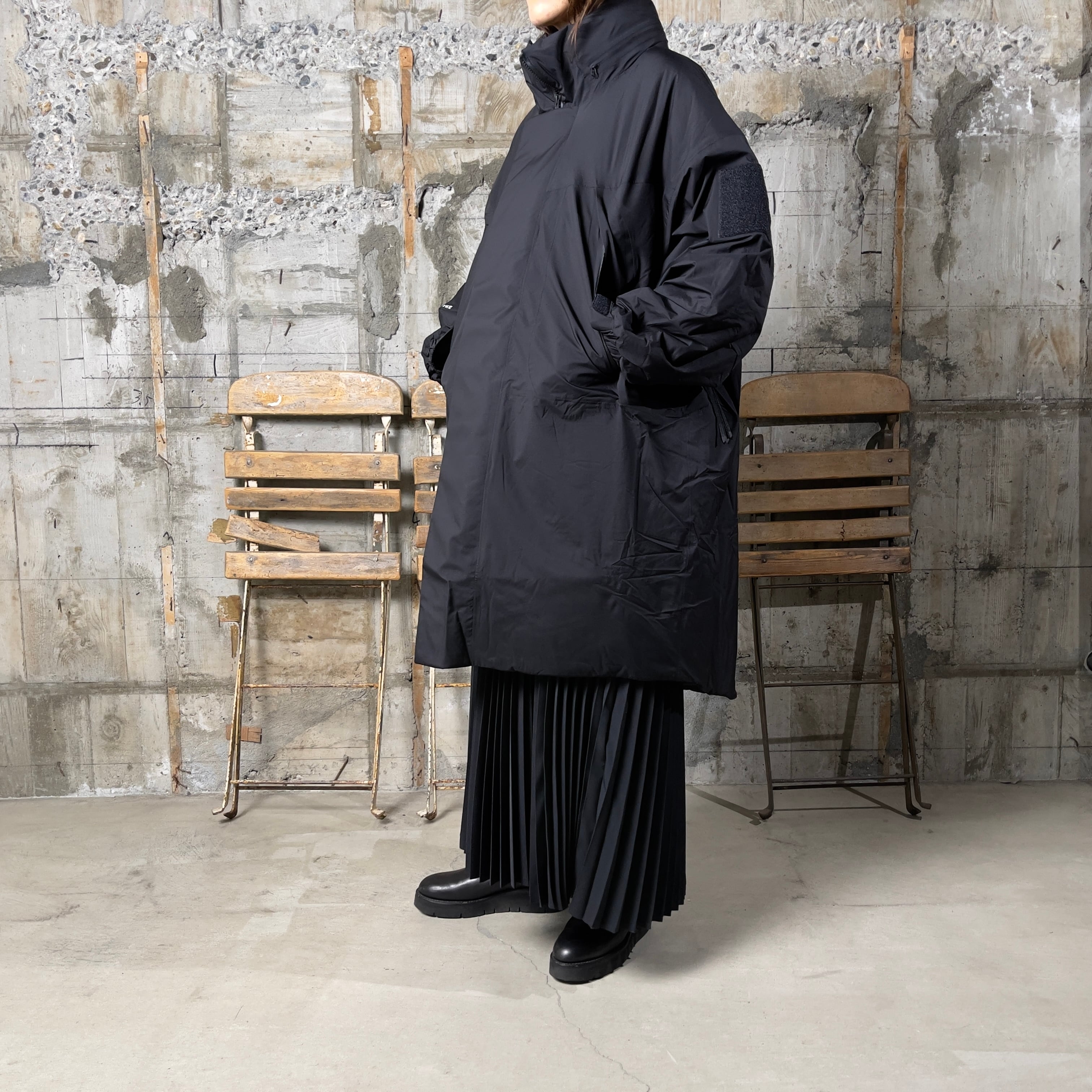 新品 おいかけ 未使用】HYKE PERTEX PUFF PARKA 黒 size 4