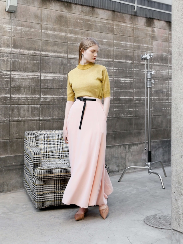 belted chiffon maxi skirt