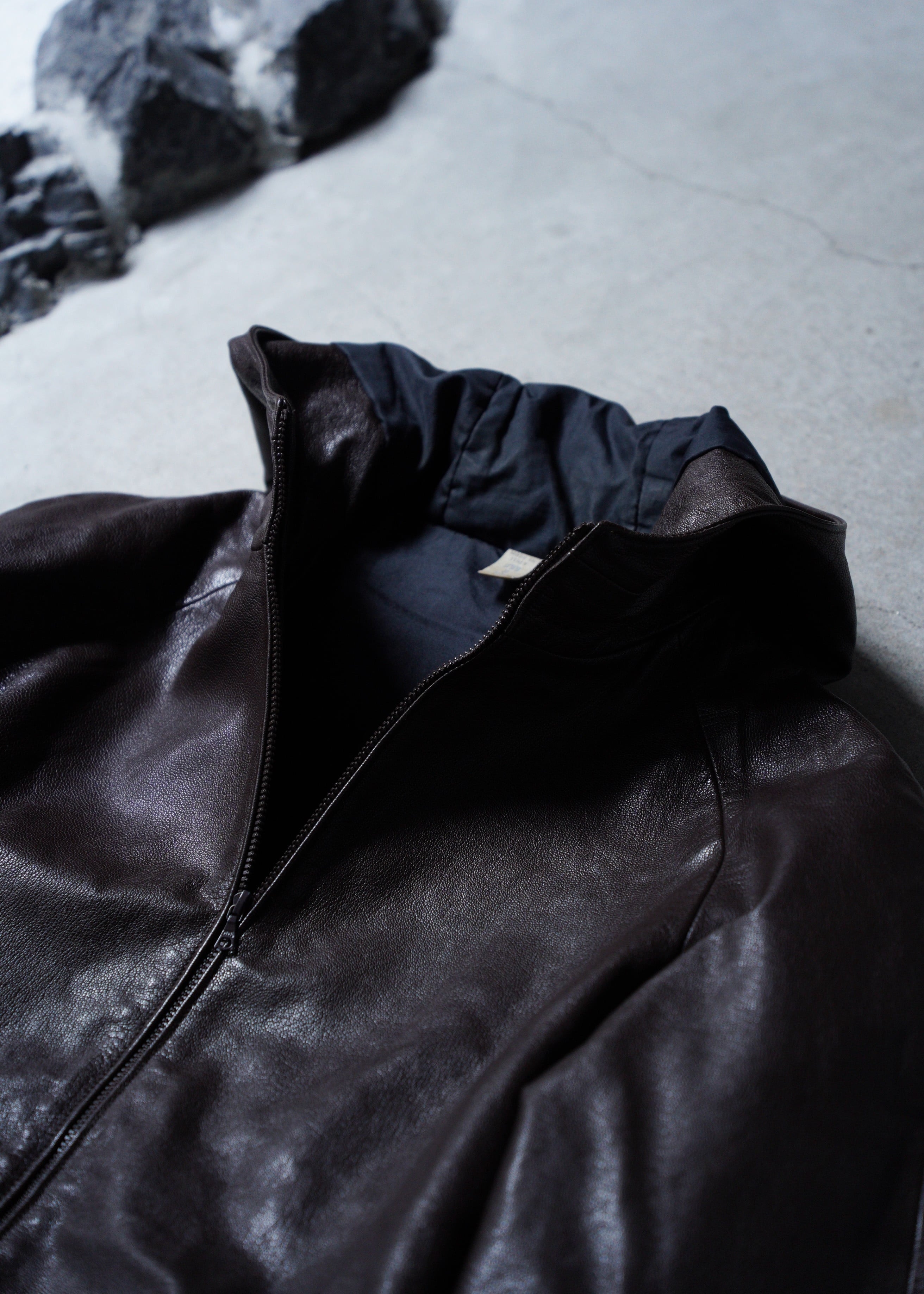 MIU MIU 99AW bi-color hooded leather blouson | CETTEN MIU MIU 99AW bi-color hooded leather blouson | CETTEN