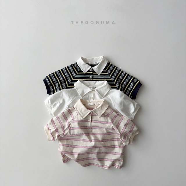 【取寄】the goguma｜pungpung solid collar tee｜プンプン無地カラーT｜XS-JL｜kids&jr｜26 summer