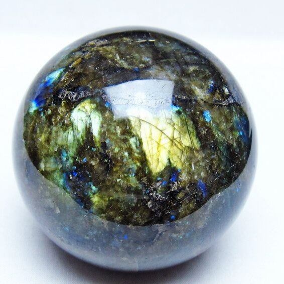 ラブラドライト 丸玉 79mm スフィア 置物 一点物 151-9158