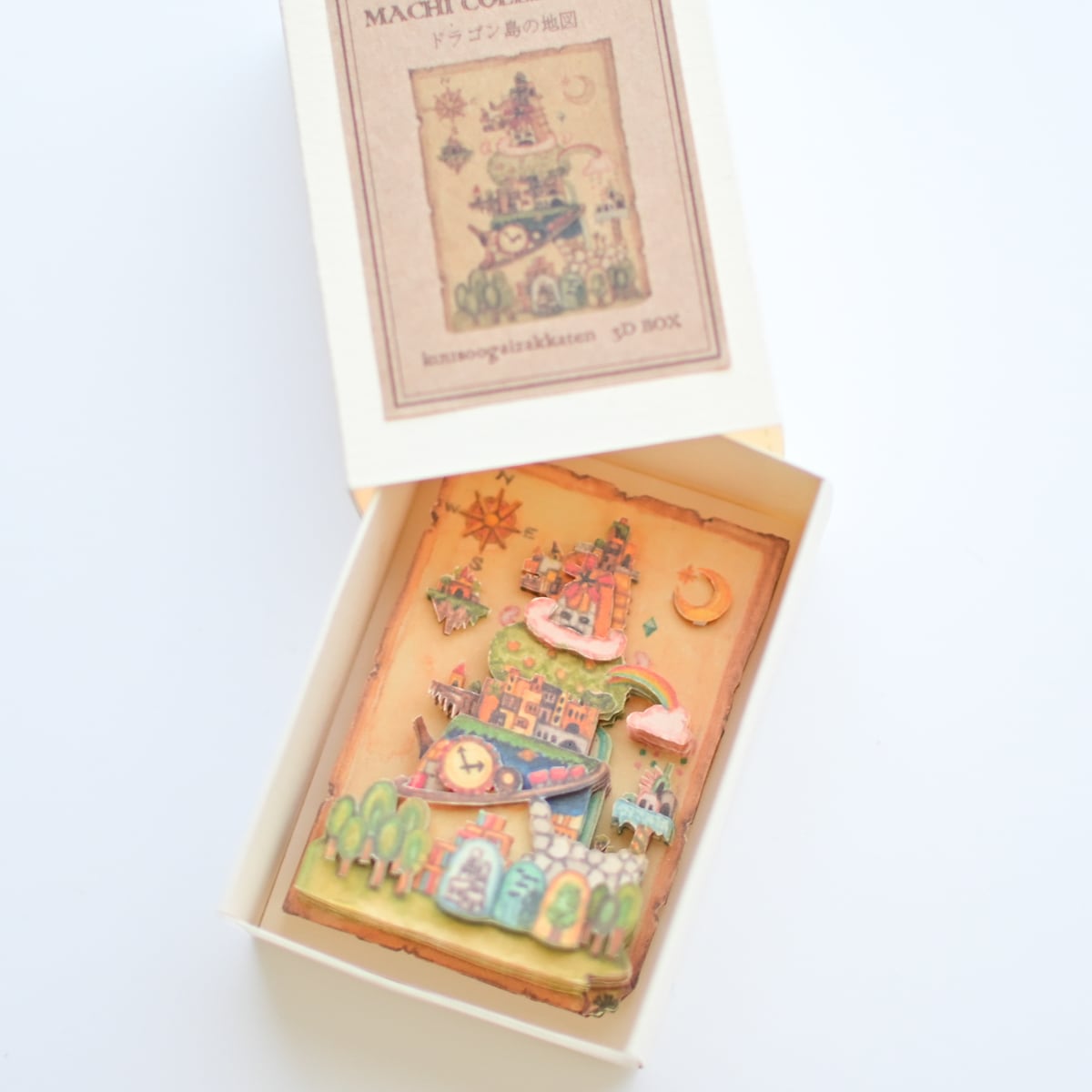 手作りキット＊ミニ3次元Box「ドラゴン島の地図」難易度：高《空想街雑貨店》