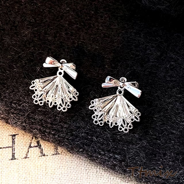 青　グレー　マーブル　ヴィンテージ　チロリアンテープ　リボン　ピアス　イヤリング 青 グレー マーブル ヴィンテージ チロリアンテープ リボン ピアス