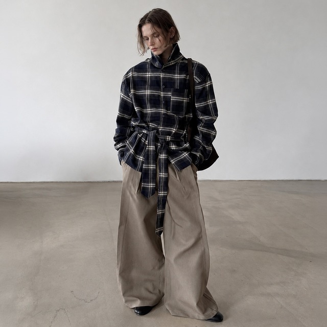 Belted check shirt A00275