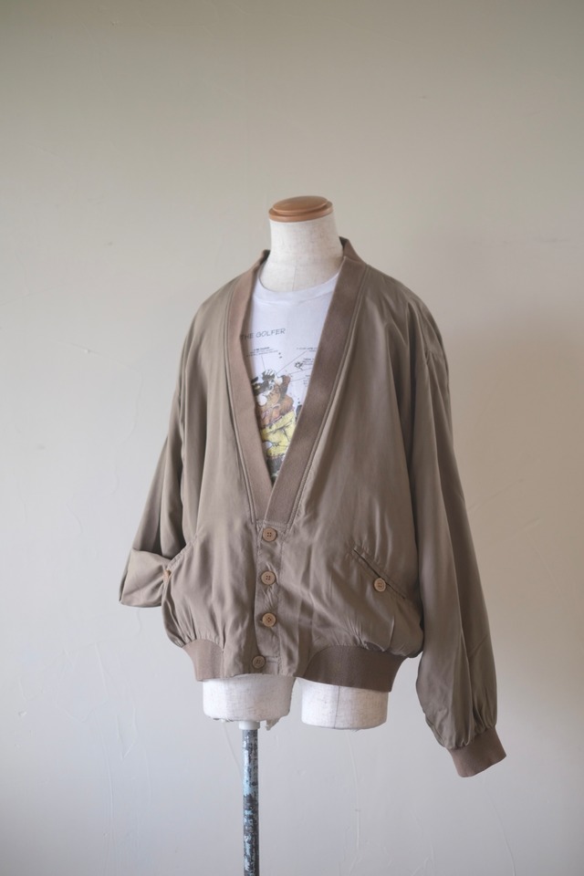 90s Pure Silk V-Neck Blouson "Genelli"