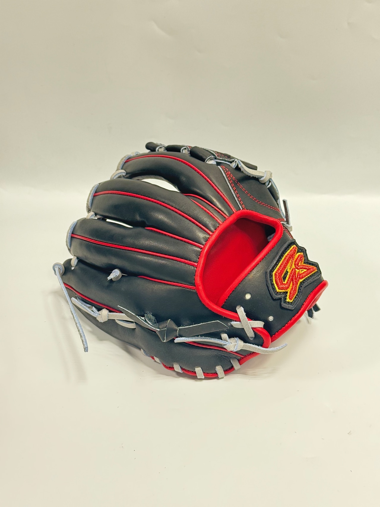 GSーゴリラスポーツ 軟式仕様スタンダードモデル 軟式グローブ 右投げ用 当て挟み型 5mm大 ゴリラブラック/レッド×グレー ウェブGSー8(ジョイントバスケット)・画像3