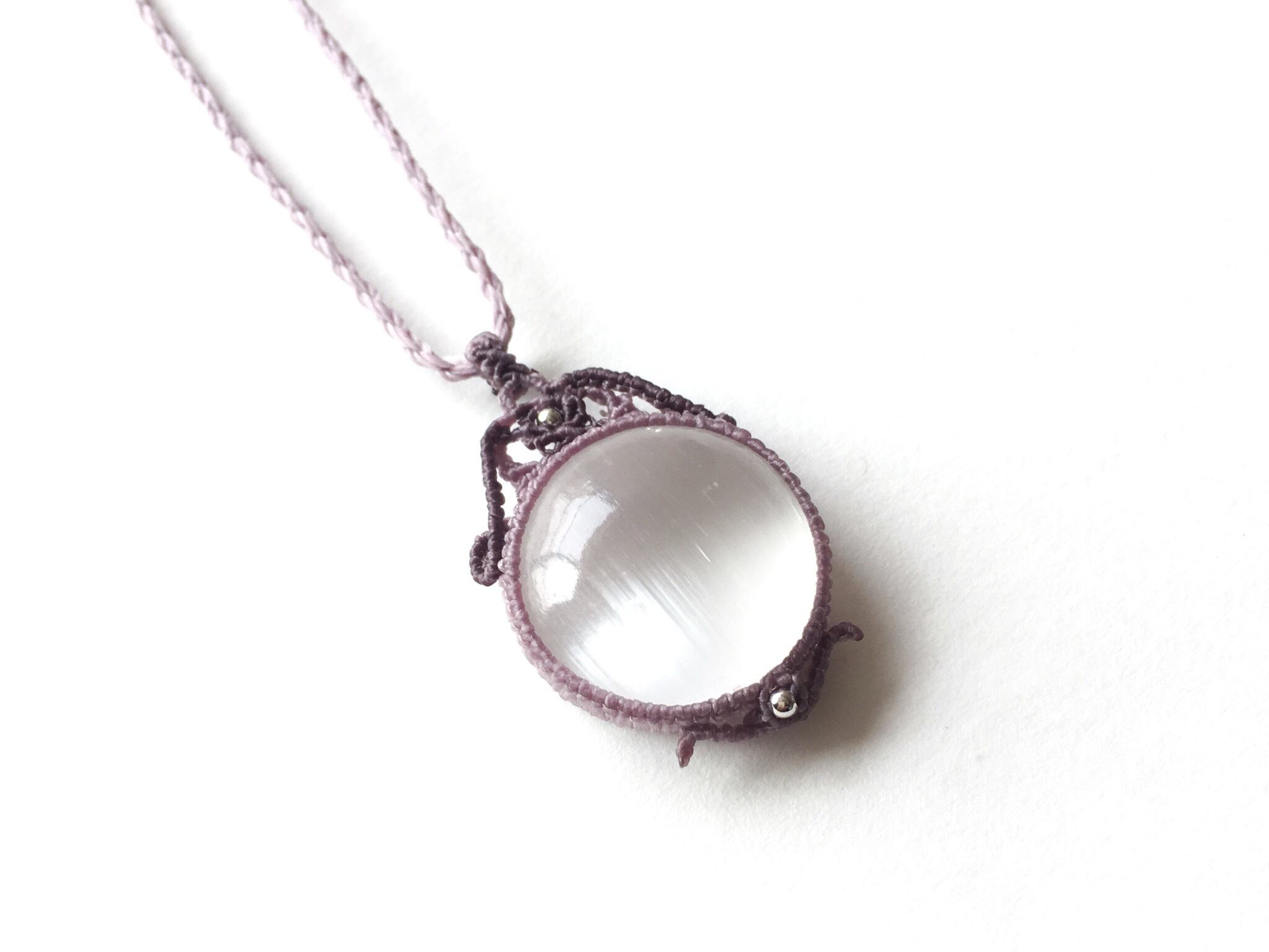 セレナイト macramé necklace