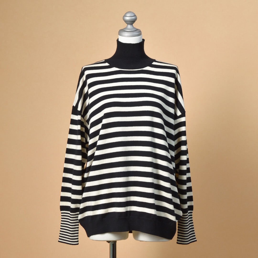 prit プリット ボーダータートルネックワイドプルオーバー【送料無料】