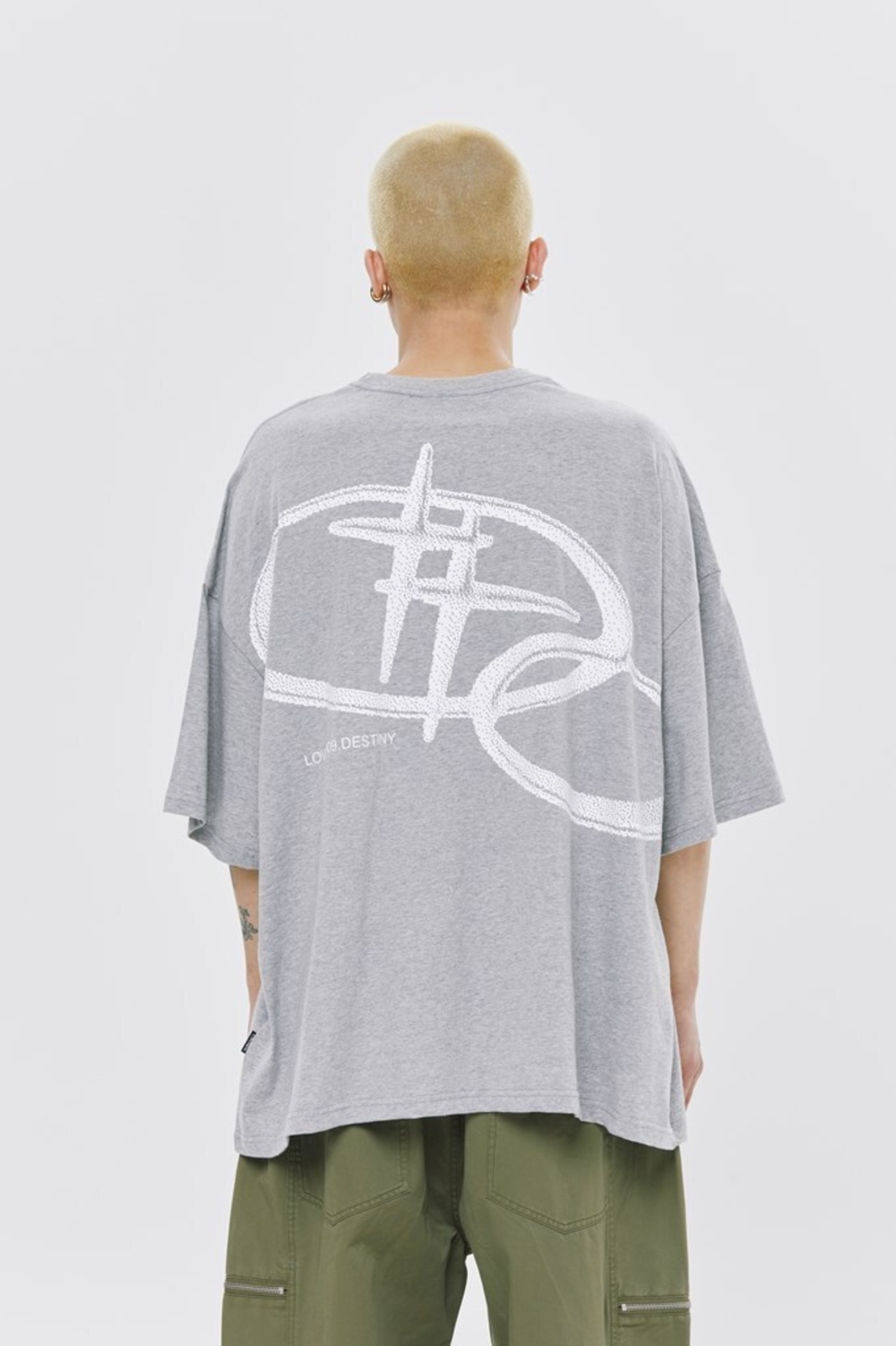 WIDE FIT SHINING LOGO TEE SHIRT_GREY