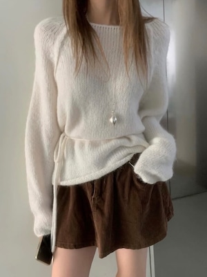 Strap cheney knit / ivory (11月中旬〜下旬頃お届け予定)