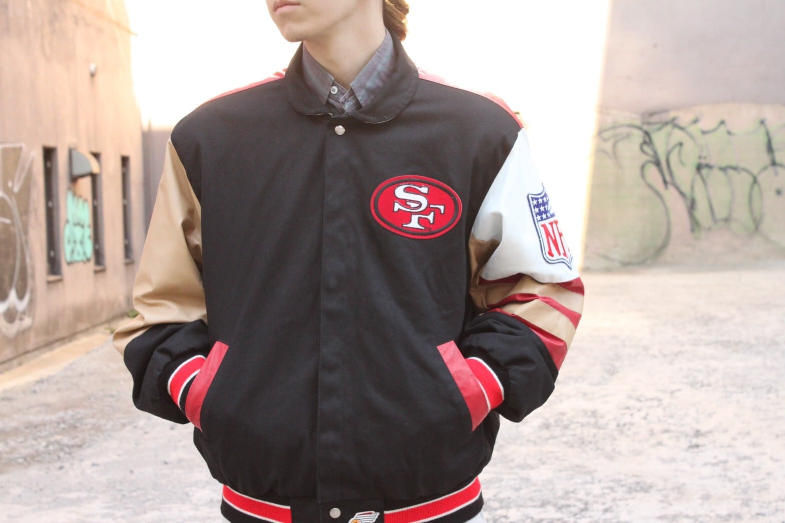 JEFF HAMILTON NFL スタジャン RAIDERS 90s JEFFHAMILTONレザーデニム