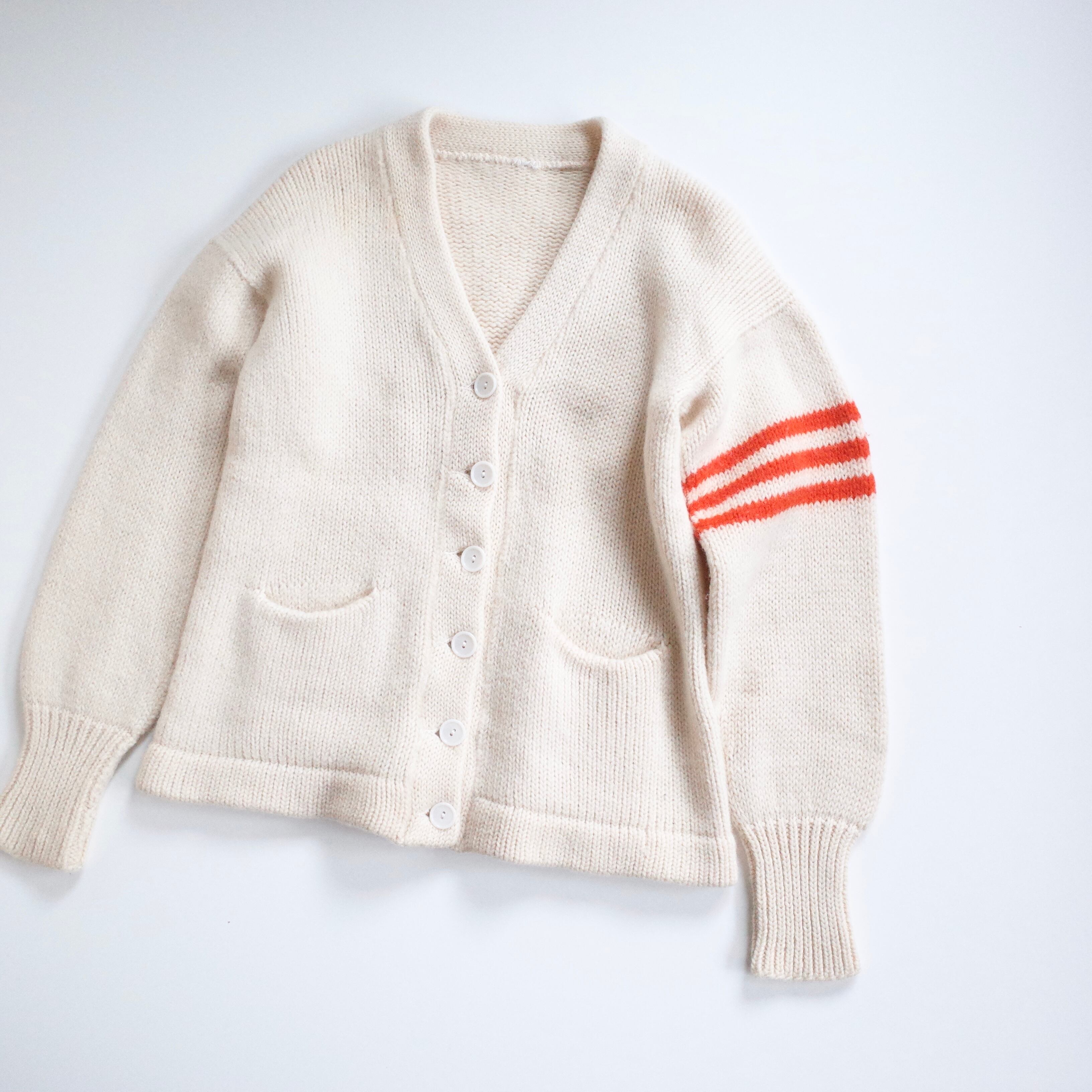 Orange line lettered cardigan