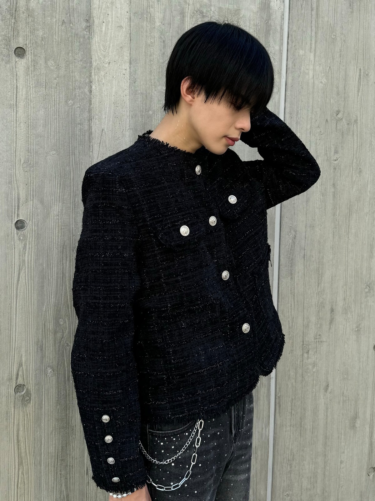 ALUDE SELECT】elegant lame tweed jacket(2color) | 【ALUDE】韓国 