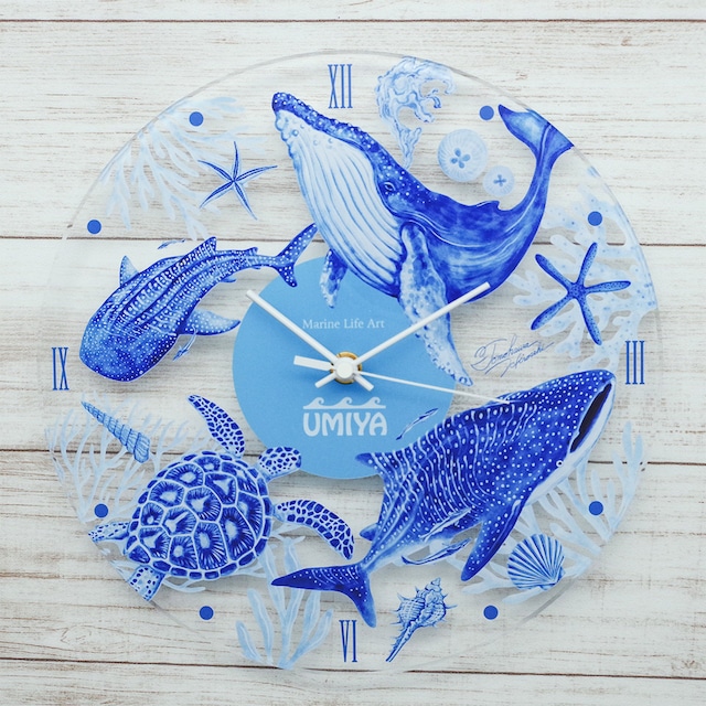 【アクリル壁掛け時計】青い海-01