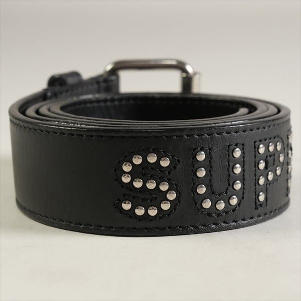 Size【S/M】 SUPREME シュプリーム 18SS Studded Logo Belt Black