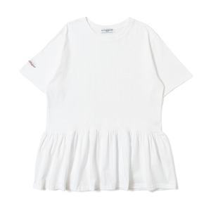 APD LOGO PEPLUM SS TEE / WHITE