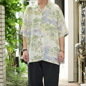 BUGLE BOY silk×rayon pattern aloha shirt