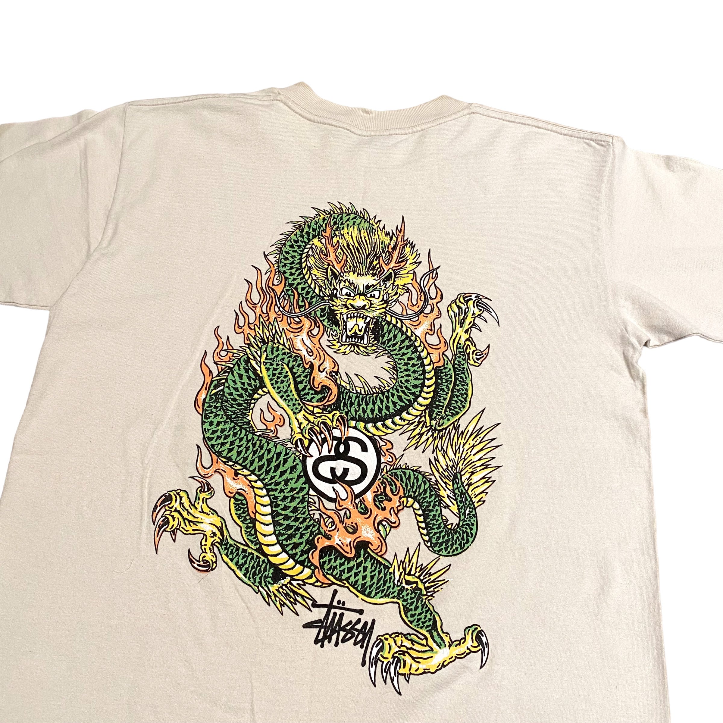 90's 紺タグ Old Stussy Dragon T-Shirt S / オールドステューシー ドラゴン ロゴ プリント Tシャツ ストリート  古着 ヴィンテージ