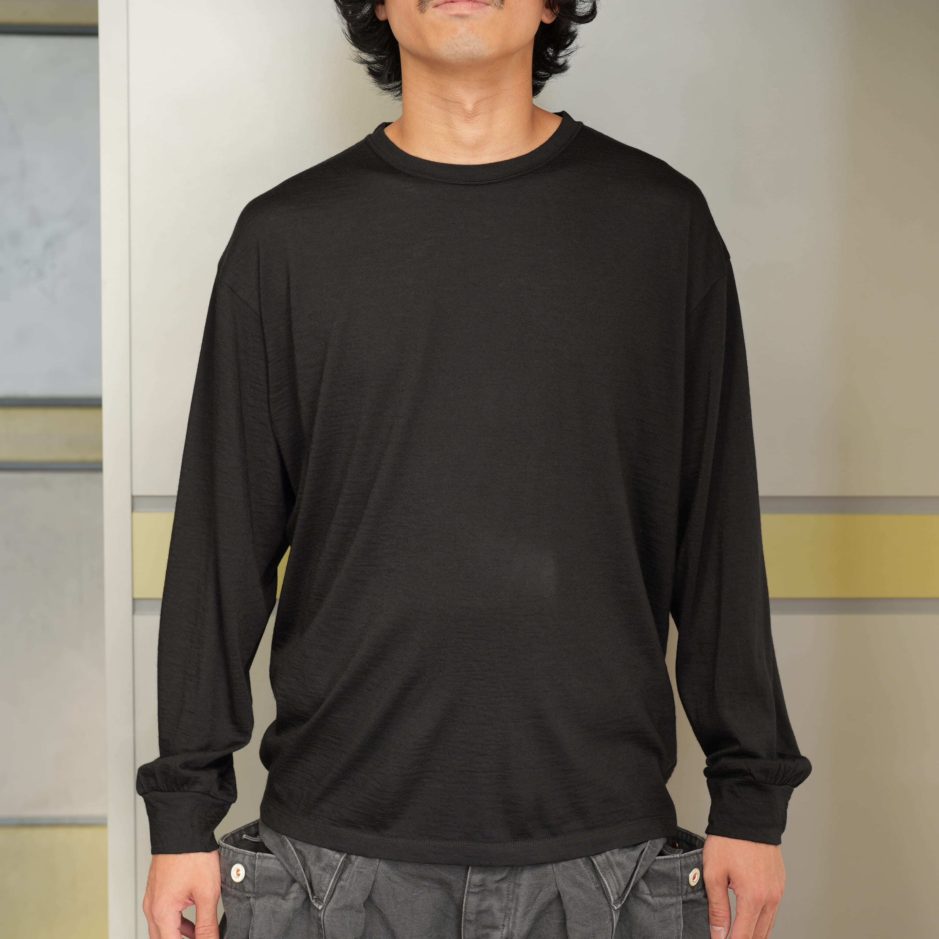 ULTERIOR(アルテリア) 26AW "PURE CASHMERE TENJIKU L/S TEE" -TOP BLACK-