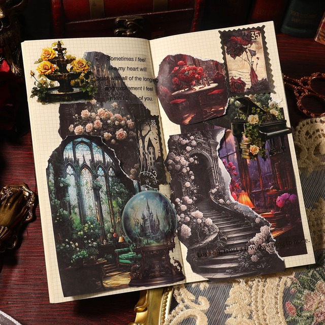 薔薇の宮殿素材紙セット　10種20枚入り　玫瑰宫殿（Rose Palace）シリーズ【陌境(MOKING TRAVEL)】[MK-3]