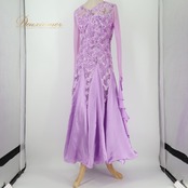 社交ダンス 衣装 prima boutique プリマブティック ドレス スタンダード パープル系 紫 ワンピース スタンダードドレス レース スパンコール パーティドレス ダンスパーティー ステージ衣装 舞台衣装 発表会 長袖 フェミニン 上品 気品 エレガント かわいい 大人っぽい 華やか ダンスドレス ワンピースドレス 衣装ドレス タイツ 合わせ 着回し可能 ライトストーン系 デザインレース 総レース風 エレガントドレス シンプル上品 大人女子 ステージ用衣装 フォーマル 発表会衣装 フラワー