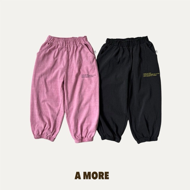 【取寄】a more｜pigment pants｜ピグメントパンツ｜XS-JM｜kids&jr｜26 summer