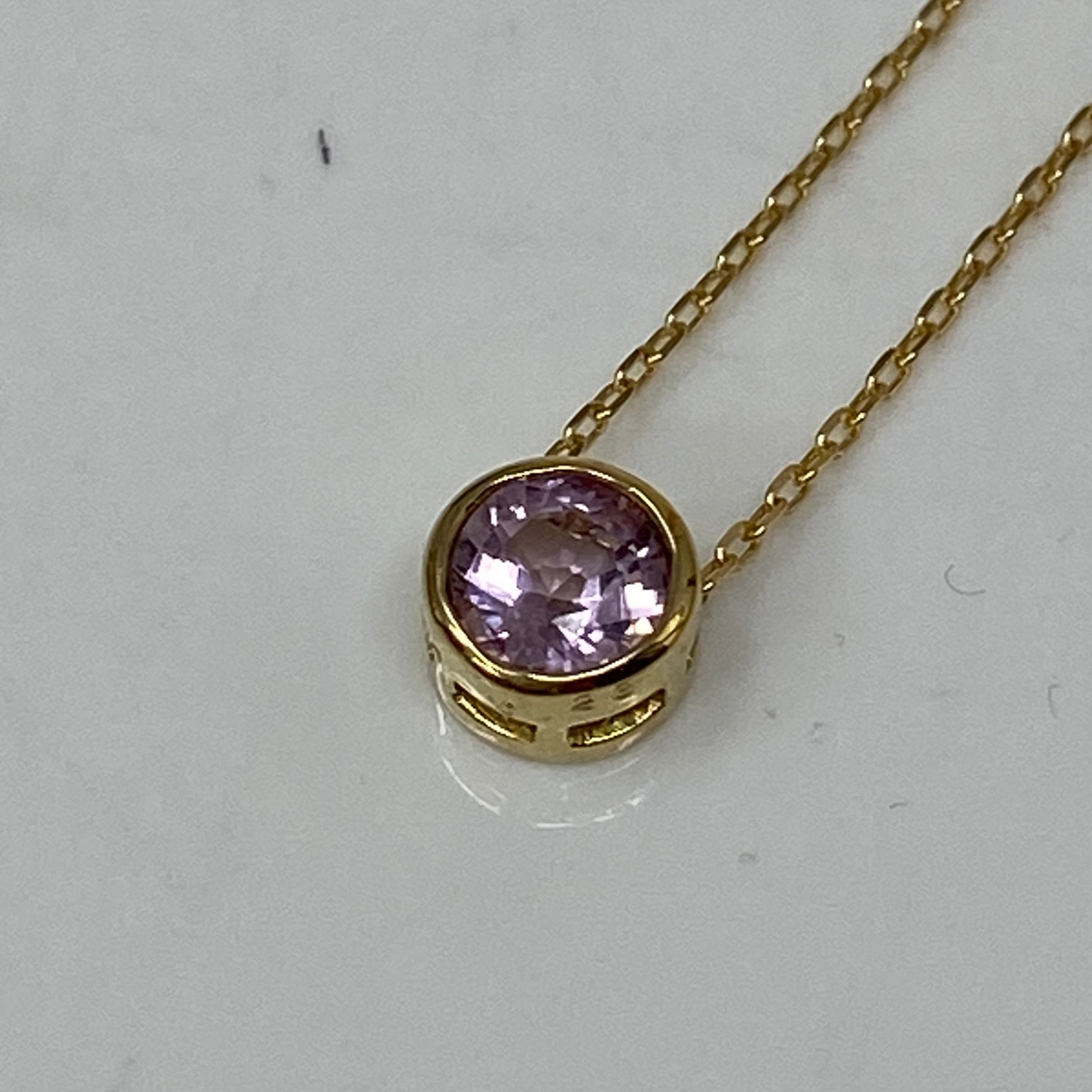 k18YG AU750 18金 天然ピンクインペリアルトパーズ 0.42ct 【公式通販】