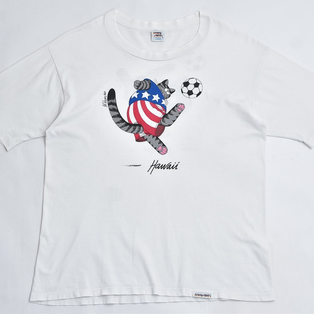 90s USA製 crazy shirts クレイジーシャツ クリバンキャット サッカー