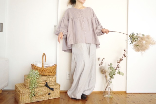 linen あくびちゃんパンツ↟handmade