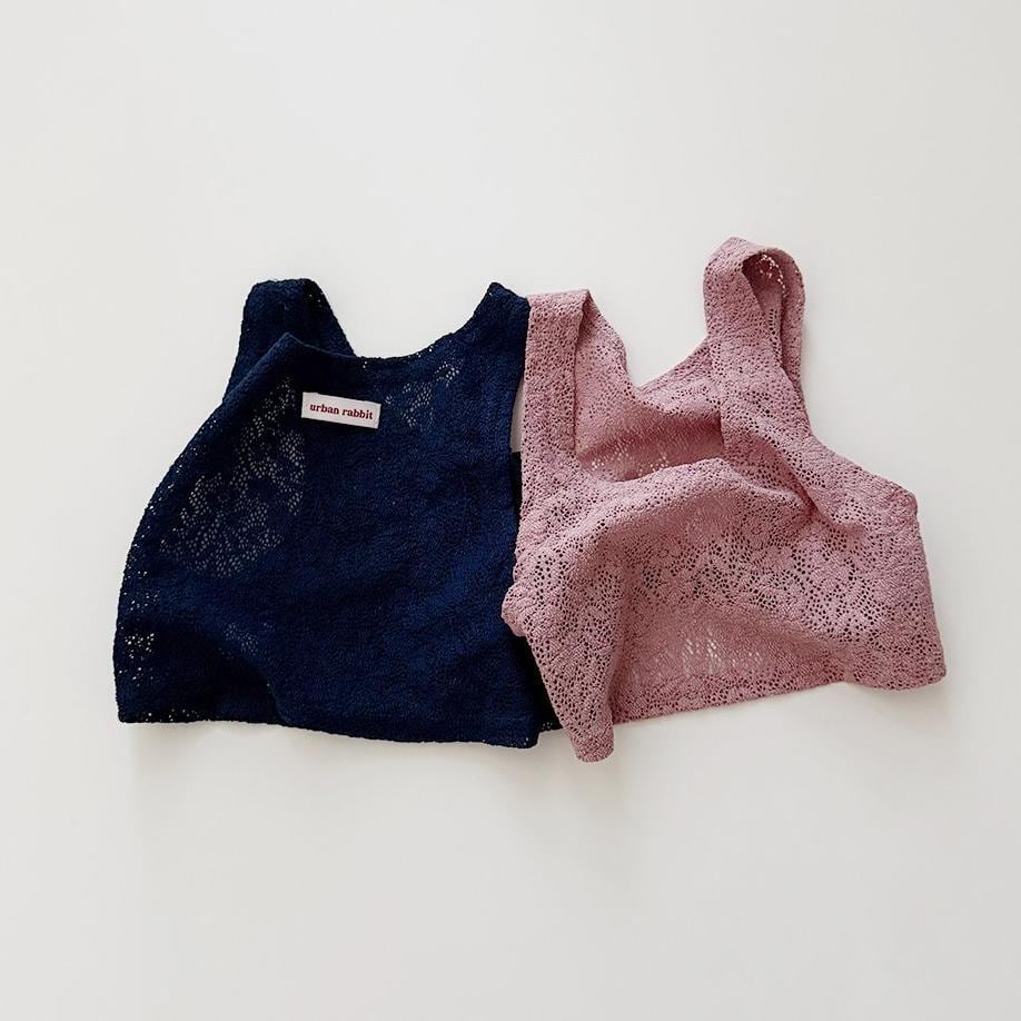 【2点送料無料】«予約»«ジュニアサイズあり»«Urban rabbit» レースクロップベスト 2colors