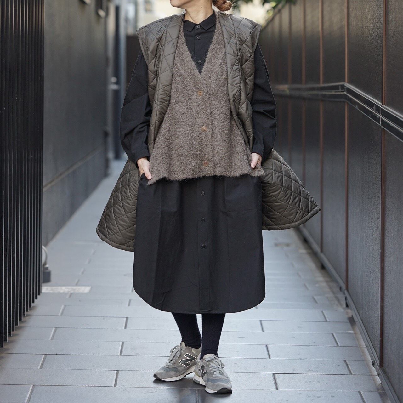 Yarmo(ヤーモ) Quilted Gillet KHAKI