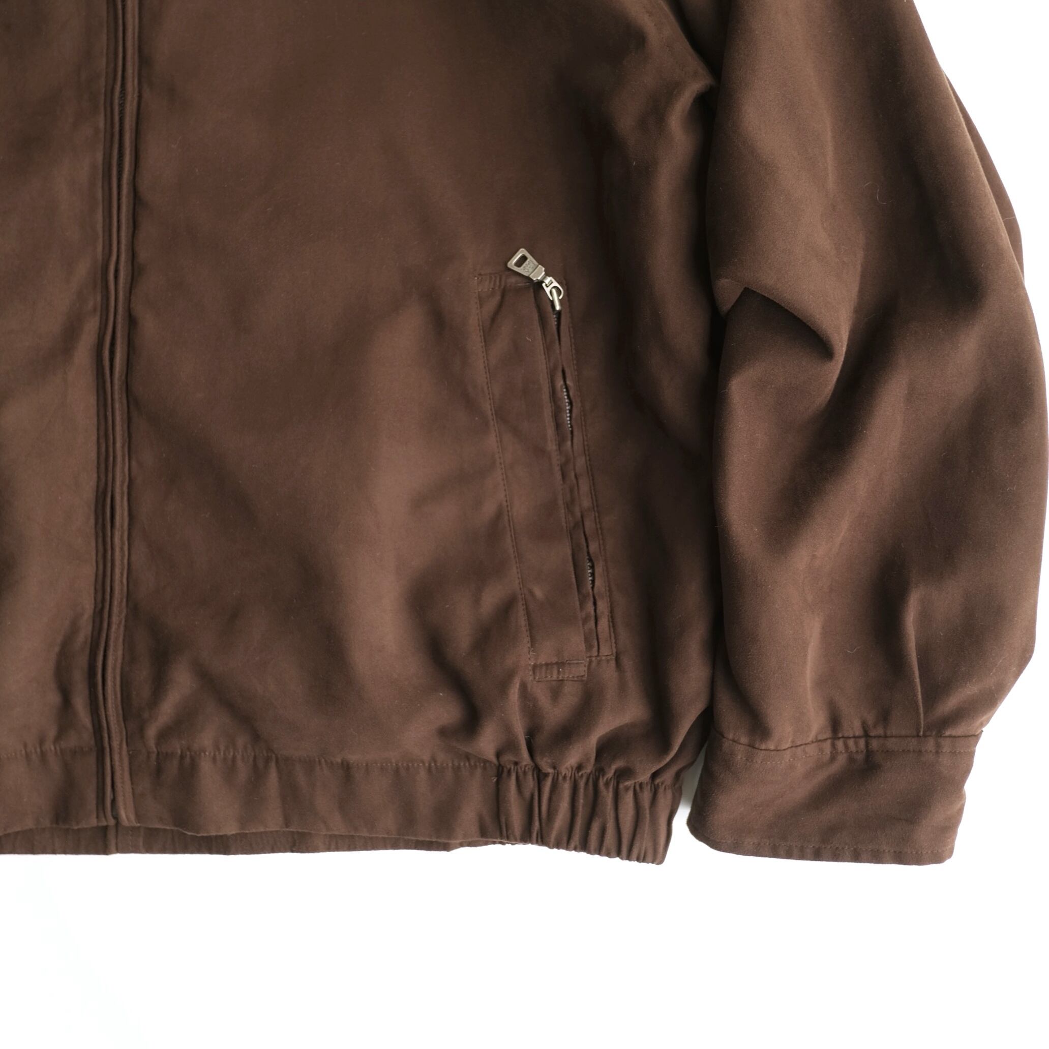 JOS.A.BANK】90's Peach Skin Zip Up Jacket With liner Brown L | RE